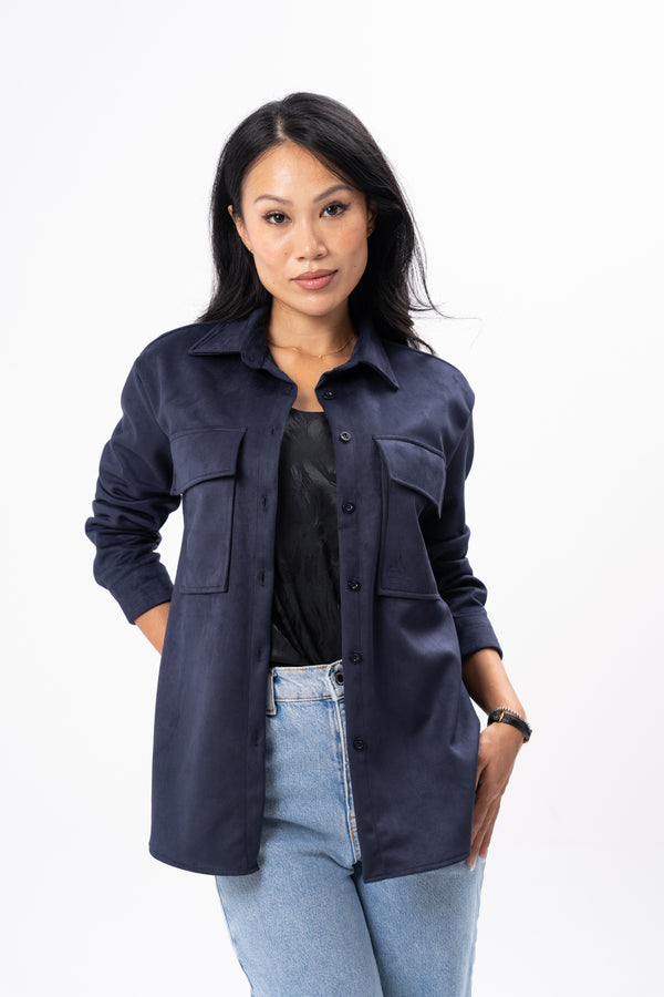 Women's Blue chamois shirts jacket